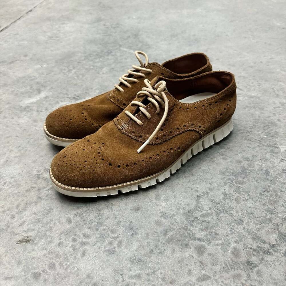 Cole Haan Zerogrand Brown Suede Wingtip Oxford - Size 8.5